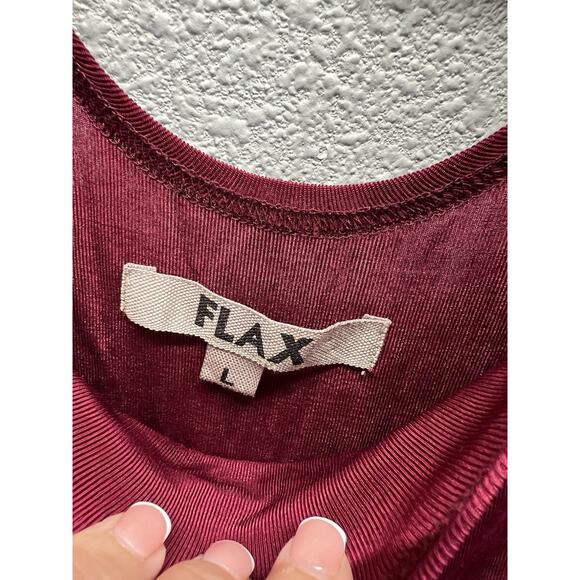 FLAX Women’s L Burgundy Acetate Stretch Tank Top Sleeveless - Picture 2 of 5